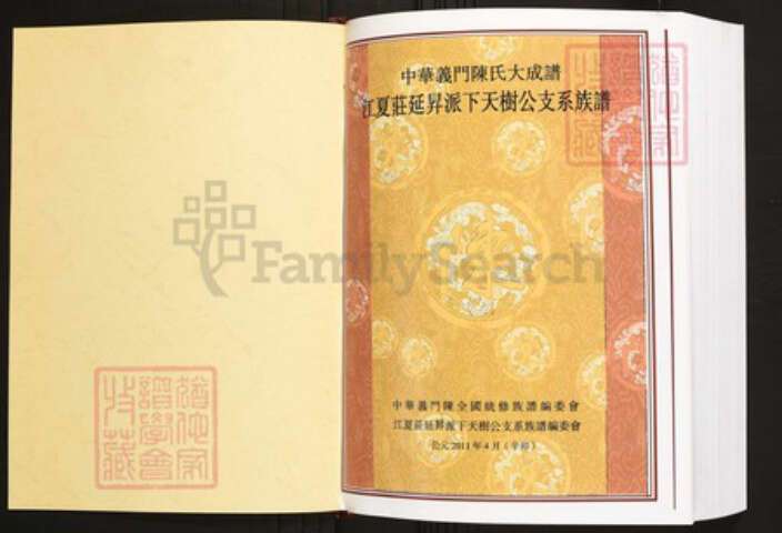 湖北省咸宁市陈氏族谱-中华义门陈氏大成谱江夏庄延升派下天树公支系族谱.pdf电子版预览图1