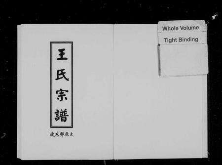 浙江王氏族谱-太原东渡王氏宗谱.pdf电子版预览图1