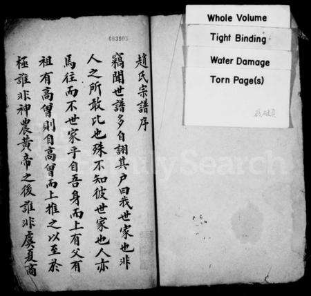 湖北赵氏族谱-赵氏宗谱.pdf电子版预览图1