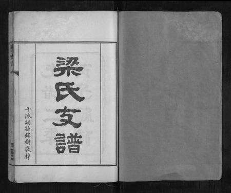 湖南梁氏族谱-梁氏支谱[2册].pdf电子版预览图1