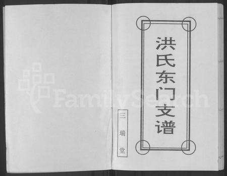 江苏洪氏族谱-洪氏东门支谱 [不分卷].pdf电子版预览图1