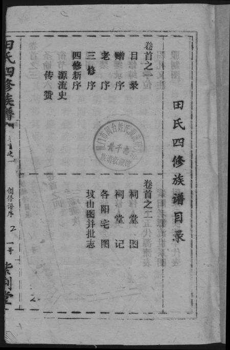 湖南田氏族谱-田氏族谱四修首卷贤公派下.pdf电子版预览图1