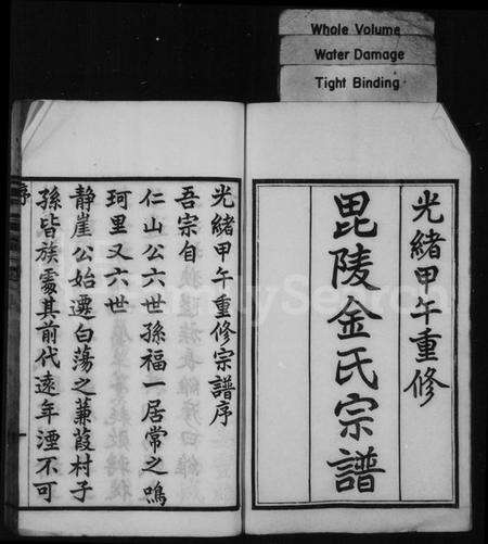 江苏金氏族谱-毘陵金氏宗谱 [10卷].pdf电子版预览图1