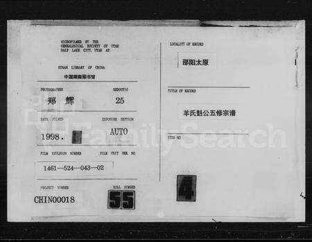 湖南羊氏族谱-羊氏魁公五修宗谱 [20卷,首未各1卷].pdf电子版缩略图