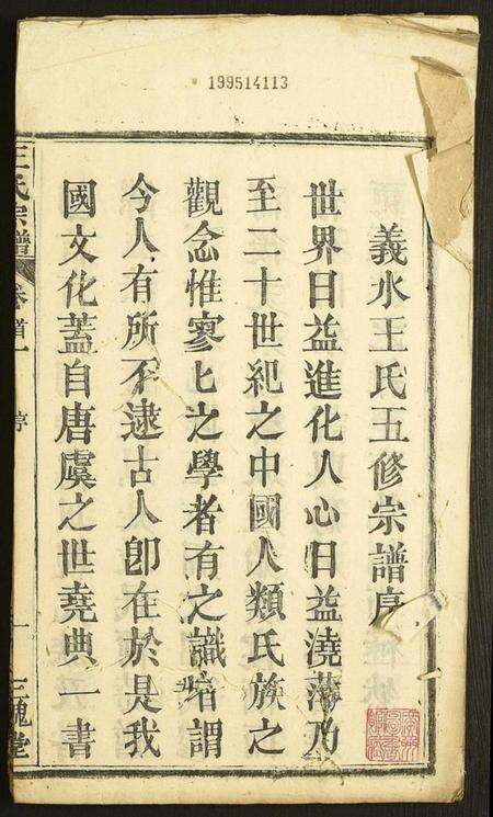 湖北王氏族谱-王氏宗谱.pdf电子版预览图1