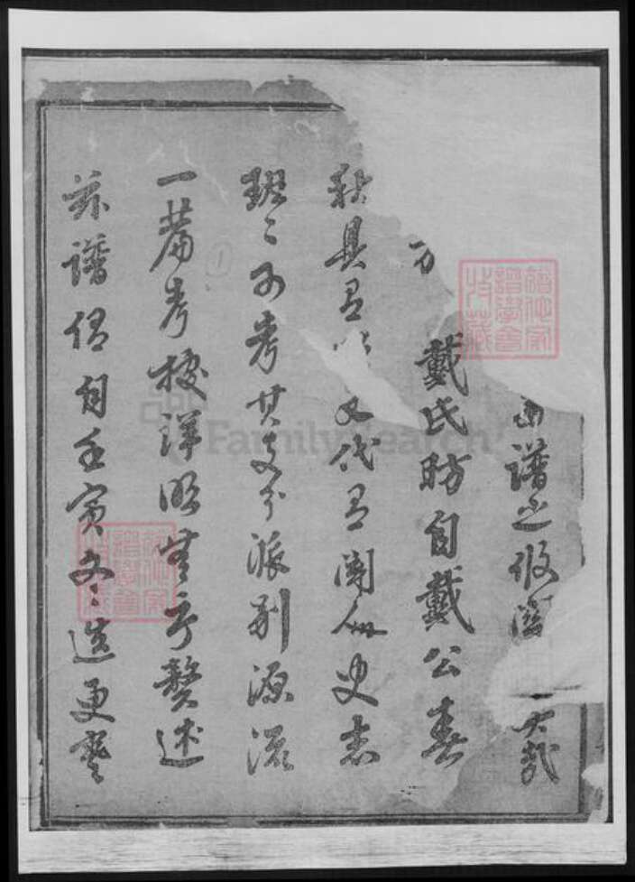 安徽省亳州市戴氏族谱-戴氏族谱.pdf电子版预览图1