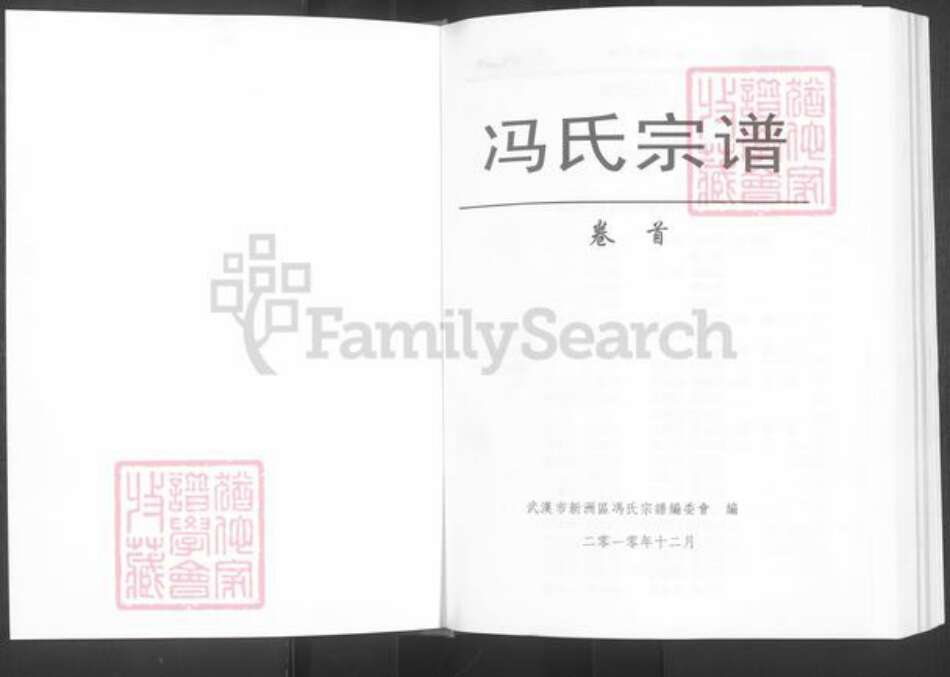 湖北省武汉市新洲区冯氏族谱-冯氏宗谱.pdf电子版预览图1