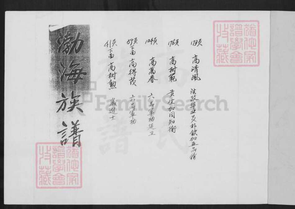 福建省三明市大田县高氏族谱-高氏族谱.pdf电子版预览图1