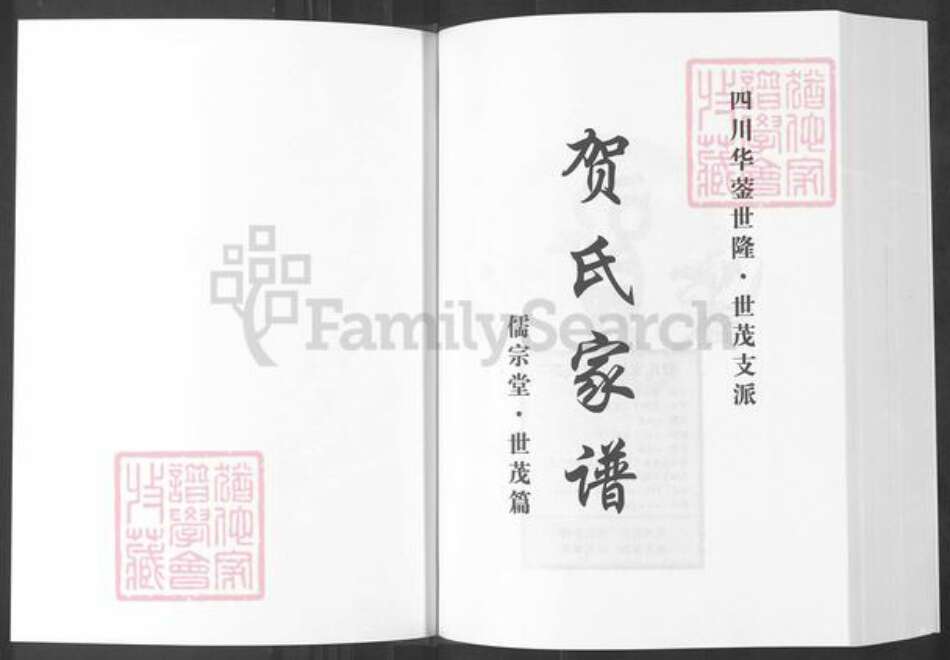 四川省广安市华蓥市高兴镇贺氏儒宗堂族谱-贺氏家谱.四川华蓥世隆.世茂支派.pdf电子版预览图1