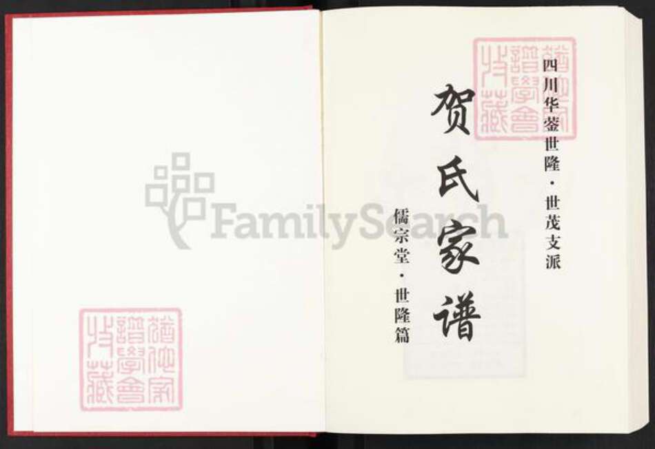 四川省广安市岳池县罗渡镇贺氏儒宗堂族谱-贺氏家谱.四川华蓥世隆.世茂支派.pdf电子版预览图1