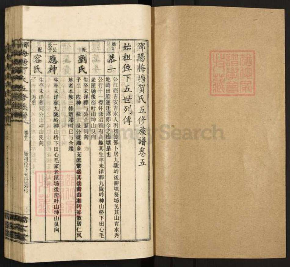 湖南省邵阳市隆回县岩口镇贺氏儒宗堂族谱-邵阳梅塘贺氏五修族谱.pdf电子版预览图1