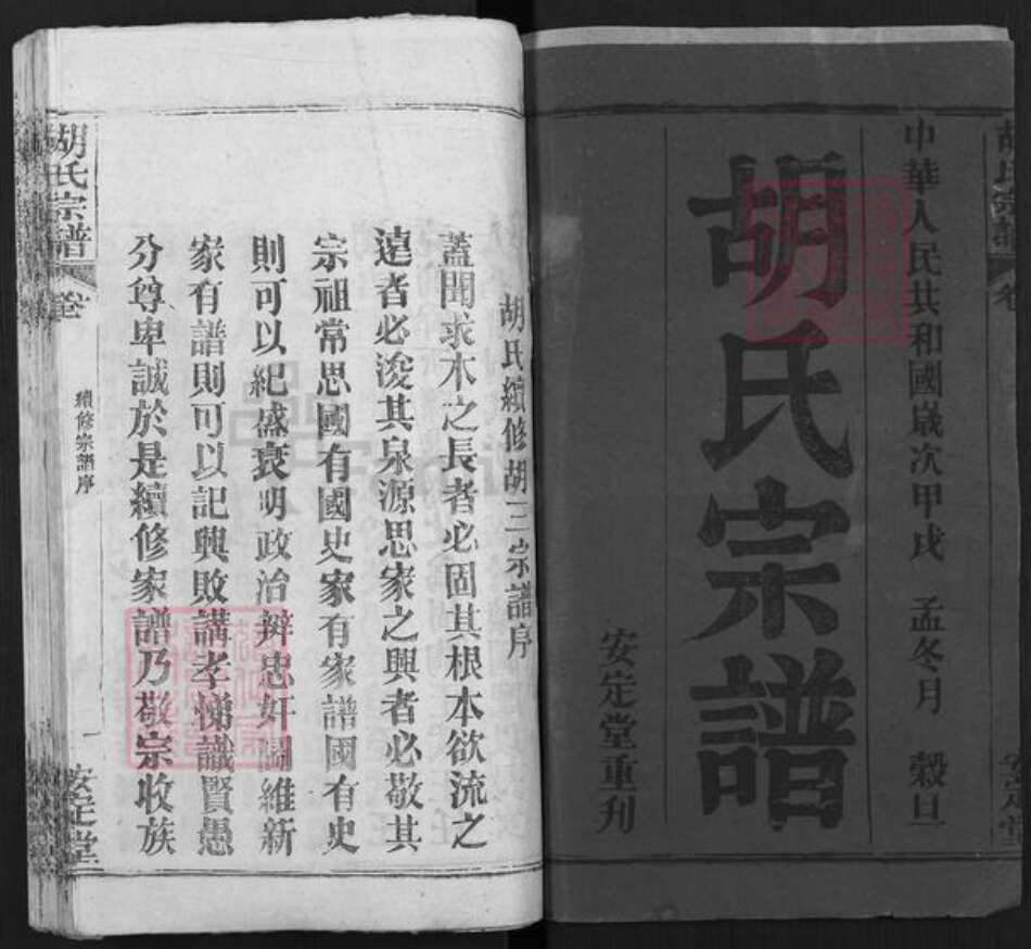 湖北省武汉市新洲区胡氏安定堂族谱-胡氏宗谱.pdf电子版预览图1