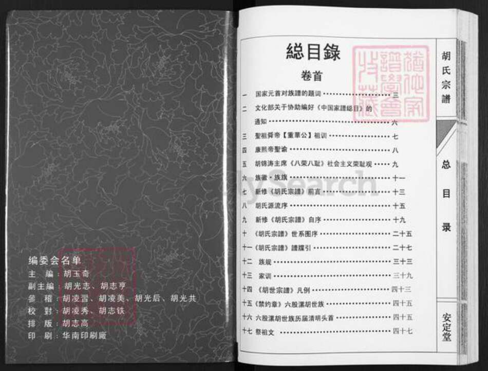 湖南省永州市道县梅花镇胡氏安定堂族谱-胡氏宗谱.pdf电子版预览图1