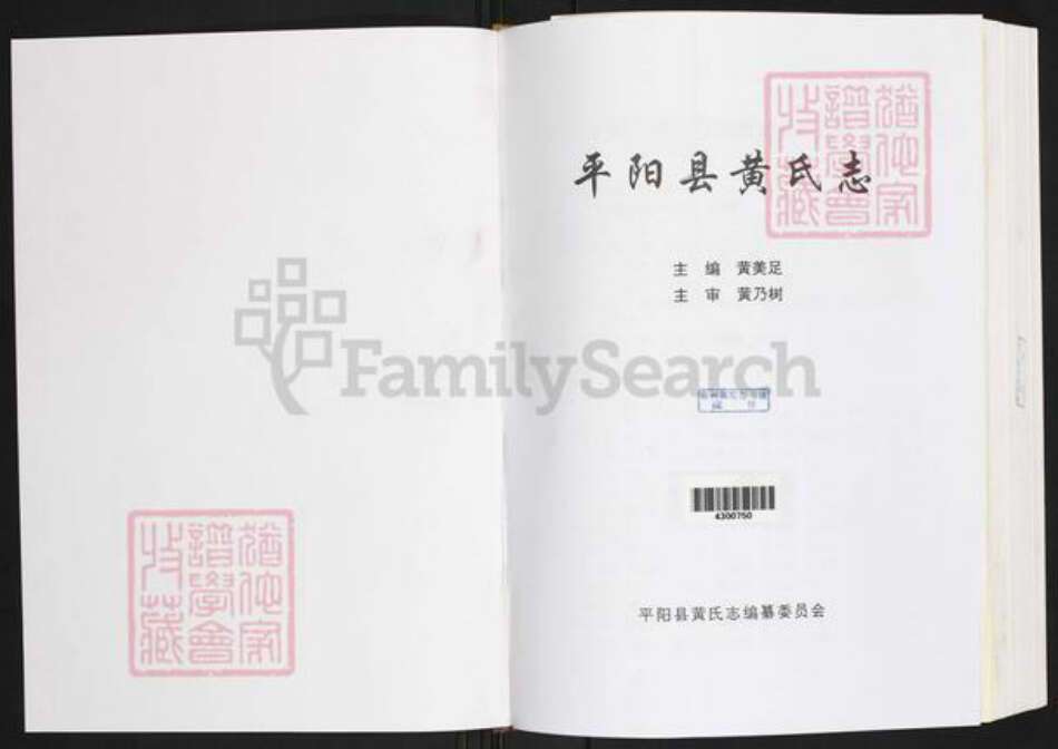 浙江省温州市平阳县黄氏族谱-平阳县黄氏志.pdf电子版预览图1