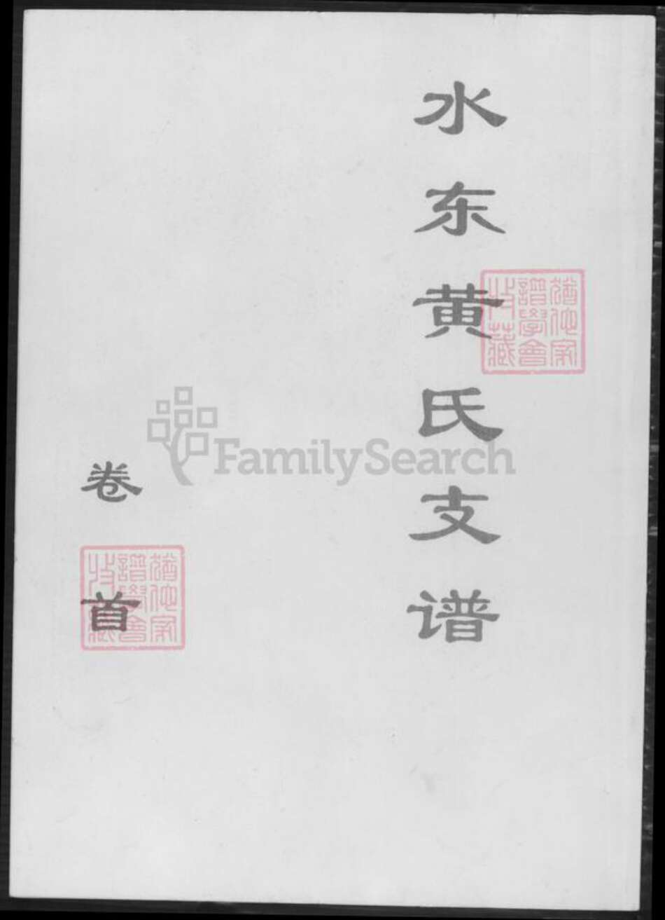 湖南省郴州市临武县黄氏族谱-水东黄氏支谱.pdf电子版缩略图