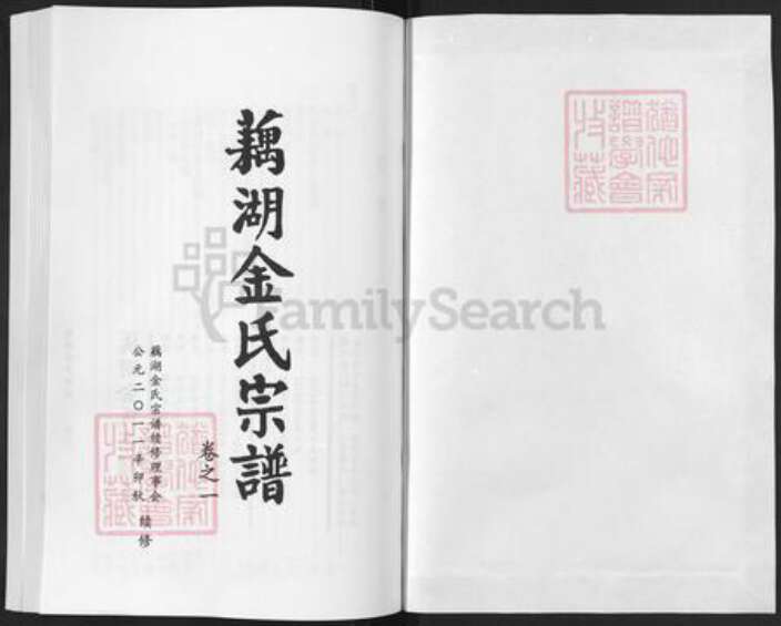 浙江省金华市金东区金氏族谱-藕湖金氏宗谱.pdf电子版预览图1