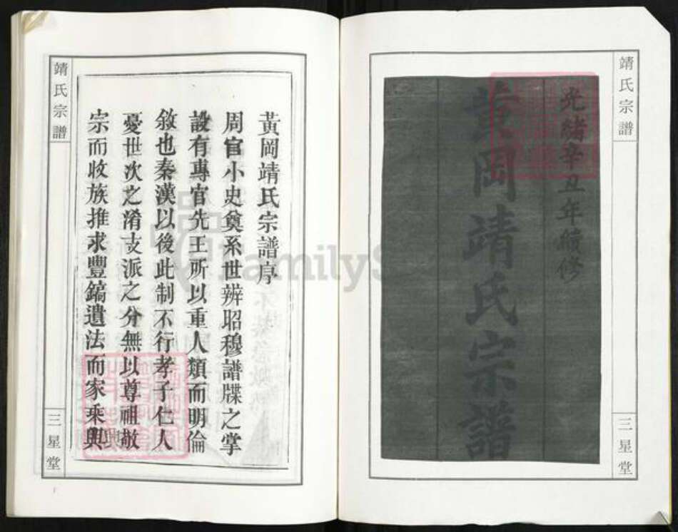 湖北省黄冈市靖氏三星堂族谱-黄冈靖氏宗谱.pdf电子版预览图1