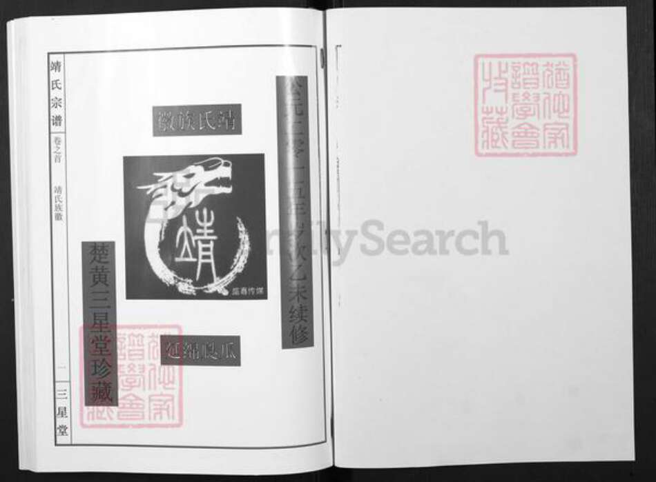 湖北省黄冈市靖氏三星堂族谱-靖氏宗谱.pdf电子版预览图1