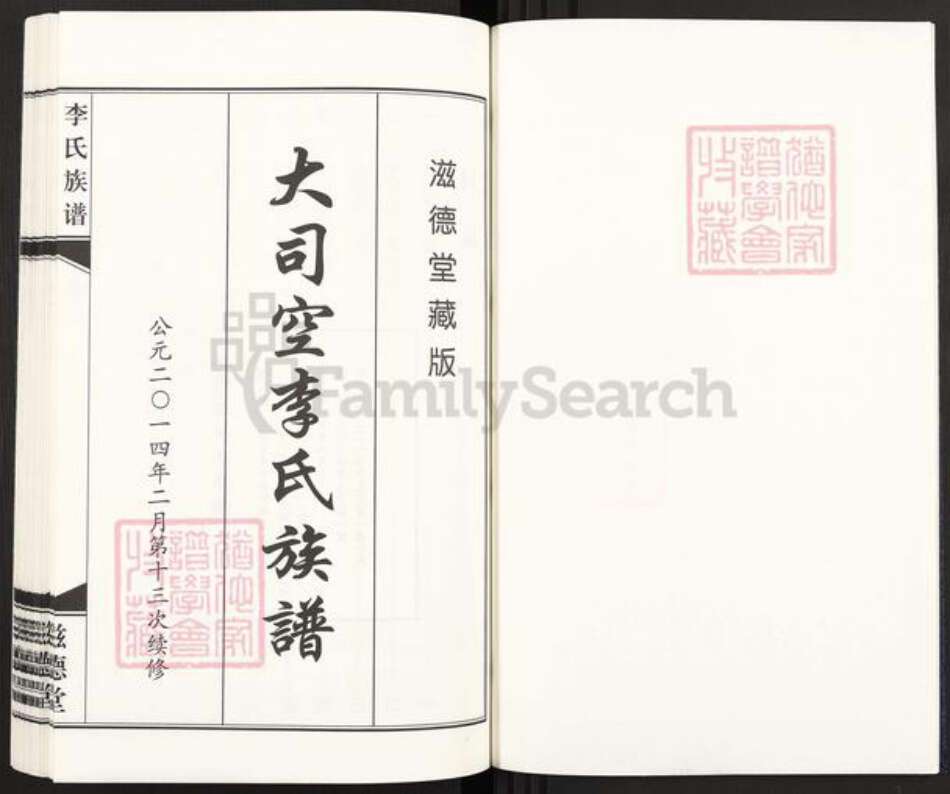 山东省菏泽市郓城县李氏滋德堂族谱-大司空李氏族谱.pdf电子版预览图1