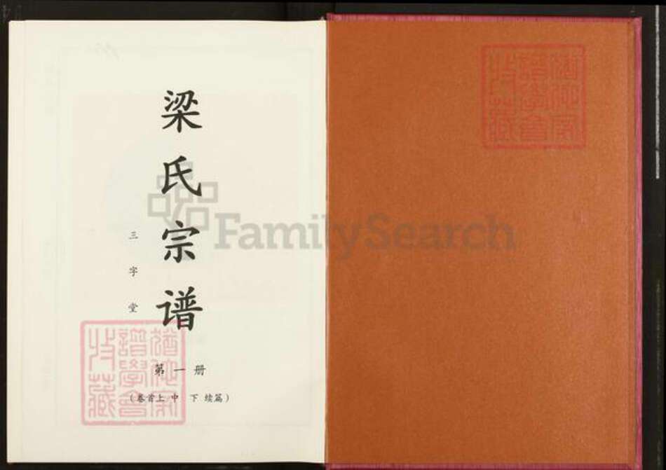 湖北省武汉市洪山区梁氏三字堂族谱-梁氏宗谱.pdf电子版预览图1