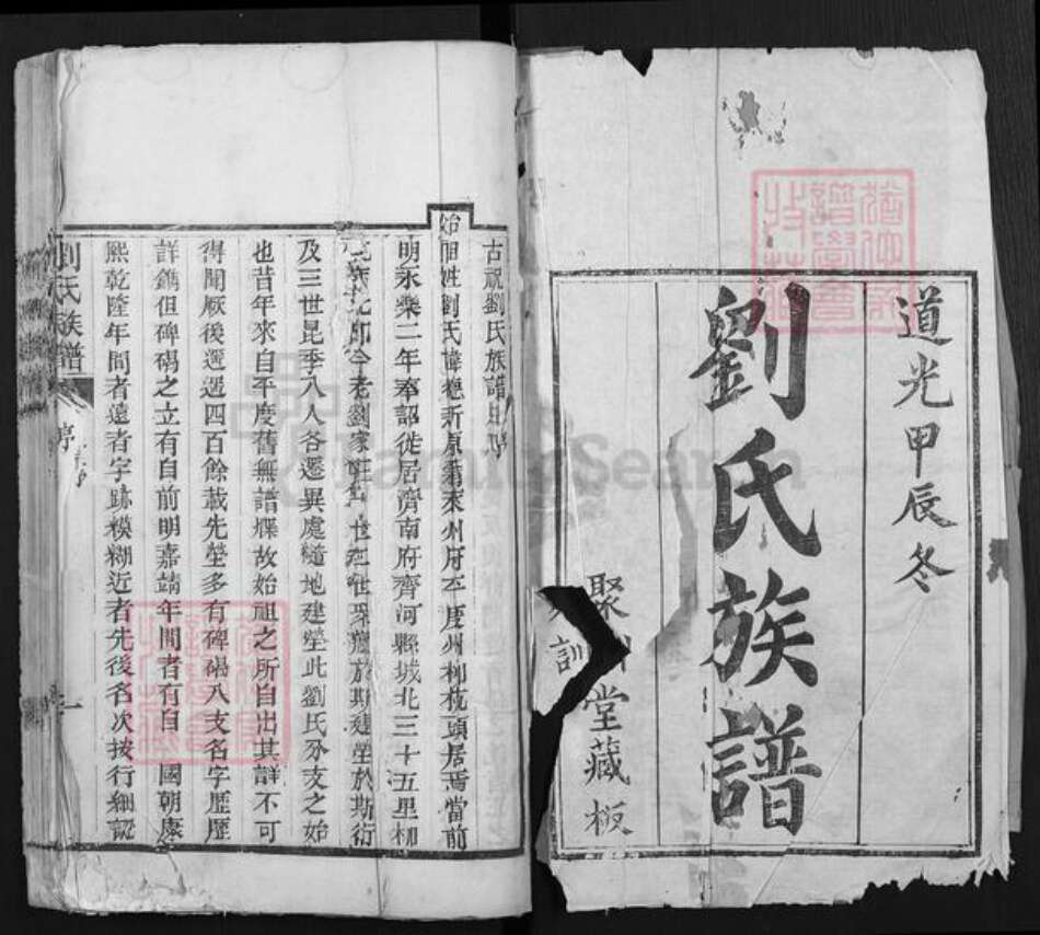 山东省德州市齐河县刘氏聚训堂族谱-刘氏宗谱.pdf电子版预览图1