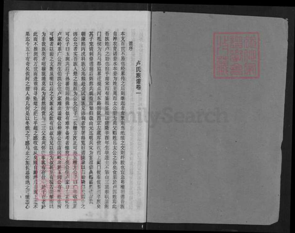 湖北省天门市卢氏范阳堂族谱-卢氏族谱.pdf电子版预览图1