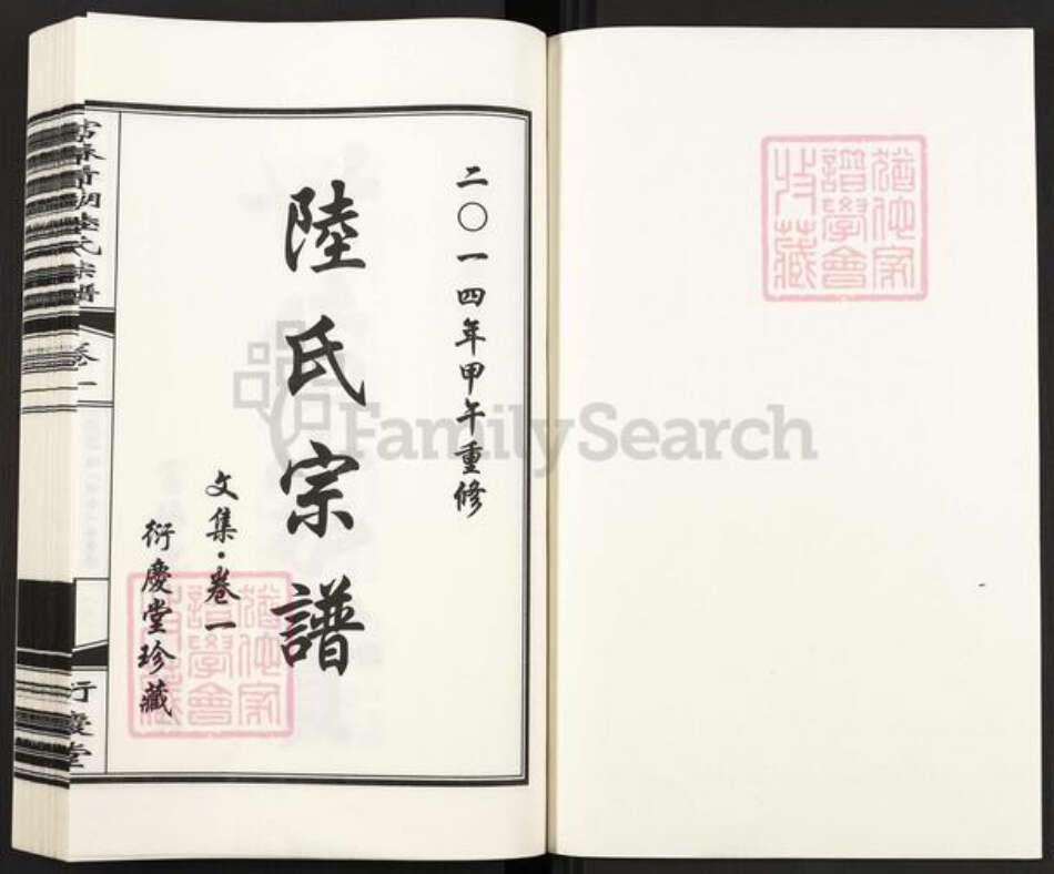 浙江省杭州市富阳新桐乡乡陆氏衍庆堂族谱-富春看潮陆氏宗谱.pdf电子版预览图1