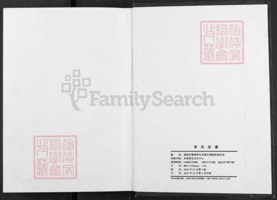 湖北省武汉市黄陂区黄陂罗氏豫章堂族谱-罗氏宗谱.pdf电子版预览图1