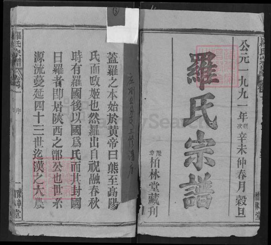 湖北省罗氏柏林堂族谱-罗氏宗谱.pdf电子版预览图1