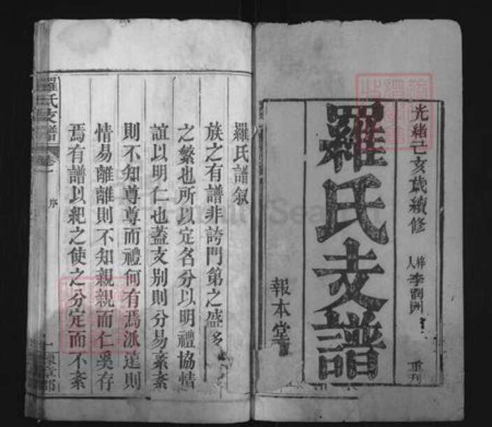 湖北省黄冈市麻城市白果镇罗氏报本堂族谱-罗氏支谱.pdf电子版预览图1