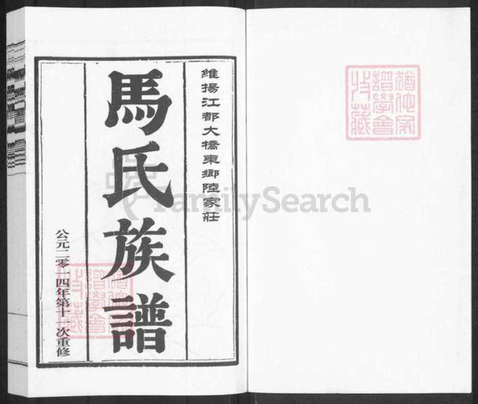 江苏省扬州市江都区大桥镇马氏族谱-马氏族谱.pdf电子版预览图1