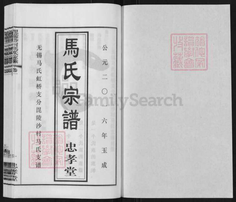 江苏省常州市天宁区郑陆镇马氏忠孝堂族谱-毗陵沙村马氏家乘.pdf电子版预览图1