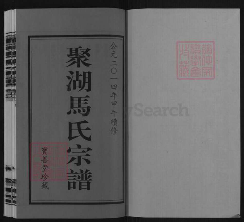 江苏省常州市武进县马氏宝善堂族谱-聚湖马氏宗谱.pdf电子版预览图1