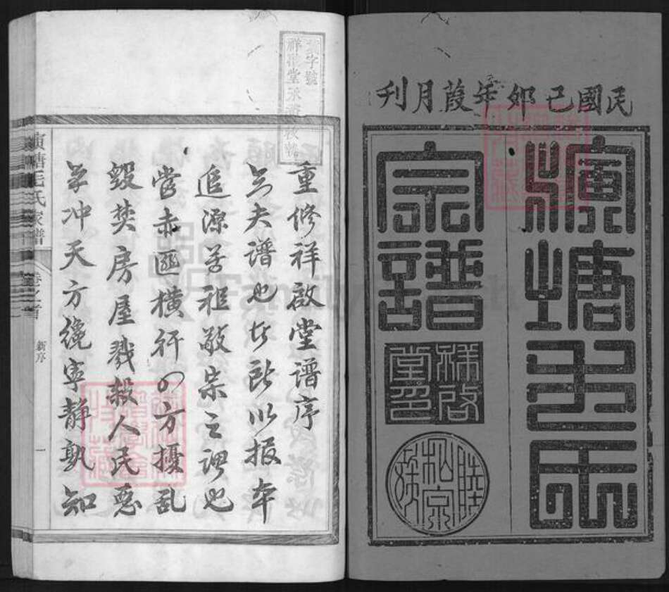 浙江省杭州市淳安县县毛氏祥启堂族谱-演塘毛氏家谱.pdf电子版预览图1
