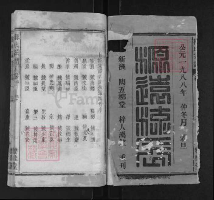 湖北省武汉市新洲区梅氏双桂堂族谱-梅氏宗谱.pdf电子版预览图1