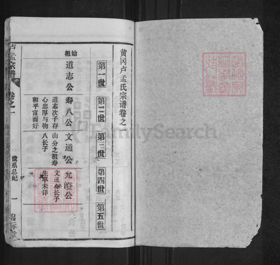 湖北省黄冈市黄州区孟氏锦标堂族谱-庐孟宗谱.pdf电子版预览图1