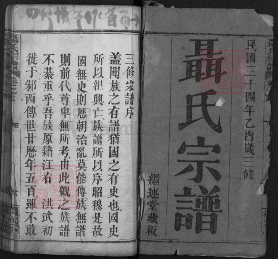 湖北省武汉市新洲区聂氏继述堂族谱-聂氏宗谱.pdf电子版预览图1