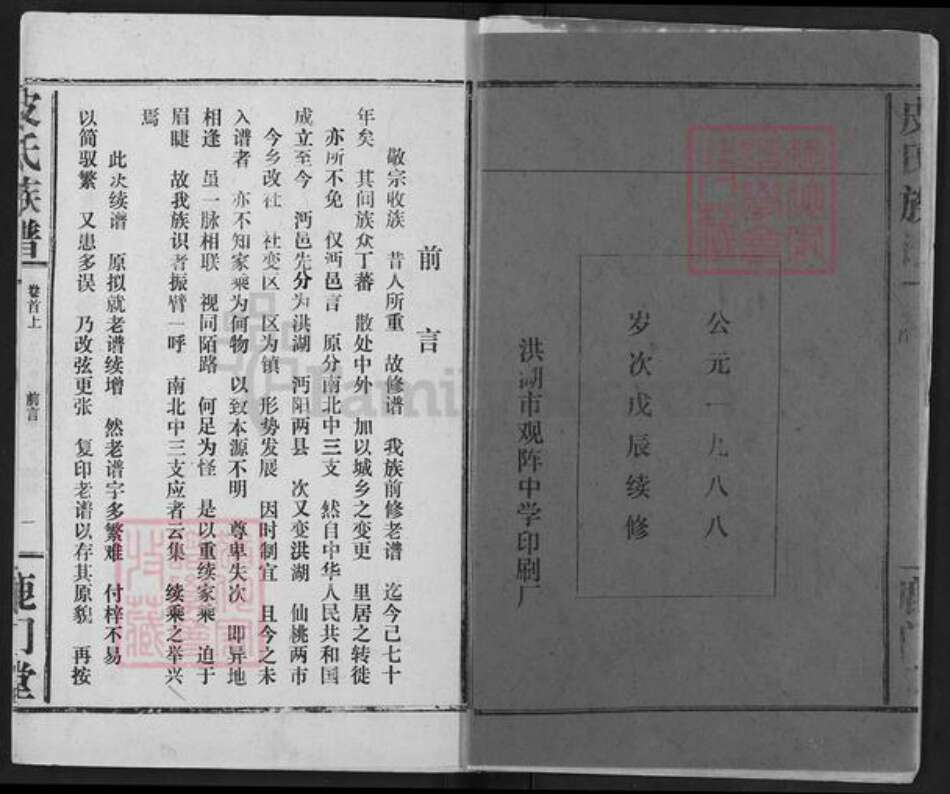 湖北省荆州市洪湖市皮氏鹿门堂族谱-皮氏族谱.pdf电子版预览图2