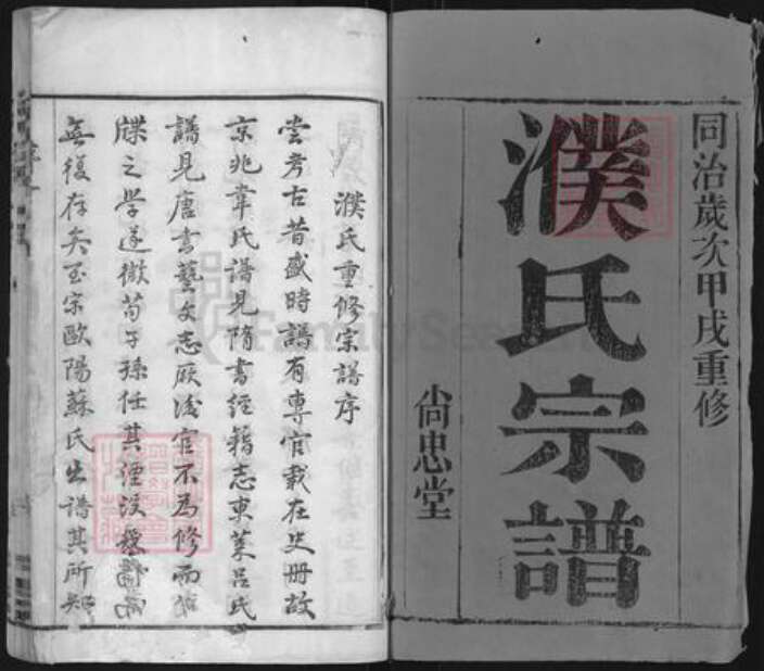 江苏省常州市濮氏尚忠堂族谱-濮氏宗谱.pdf电子版预览图1