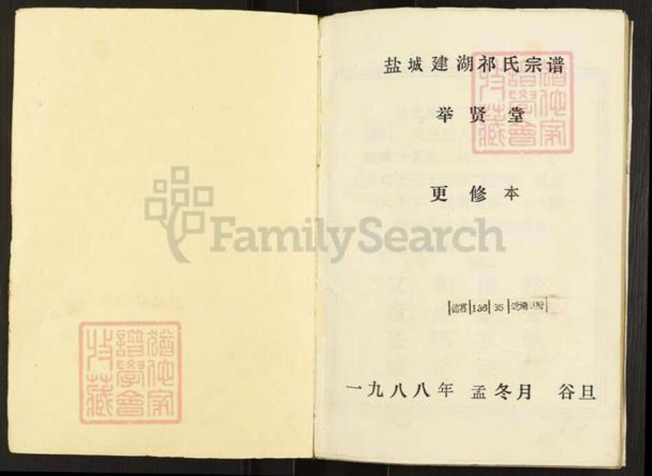 江苏省盐城市建湖县祁氏举贤堂族谱-祁氏宗谱.pdf电子版预览图1