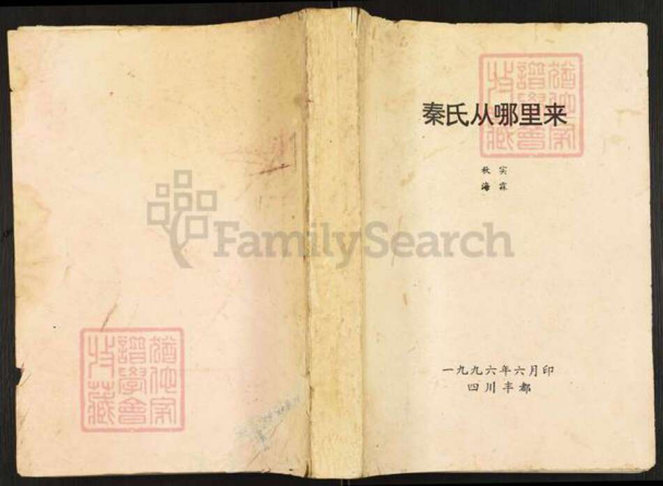 重庆市忠县秦氏族谱-秦氏从哪里来.pdf电子版缩略图