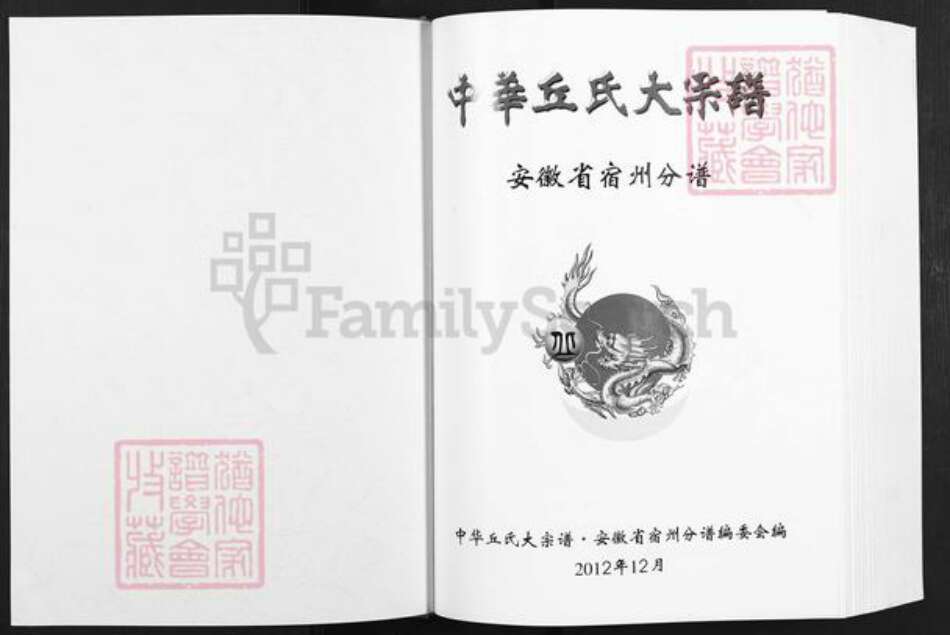 安徽省宿州市埇桥区丘氏天水堂族谱-中华丘氏大宗谱.安徽省宿州分谱.pdf电子版预览图1