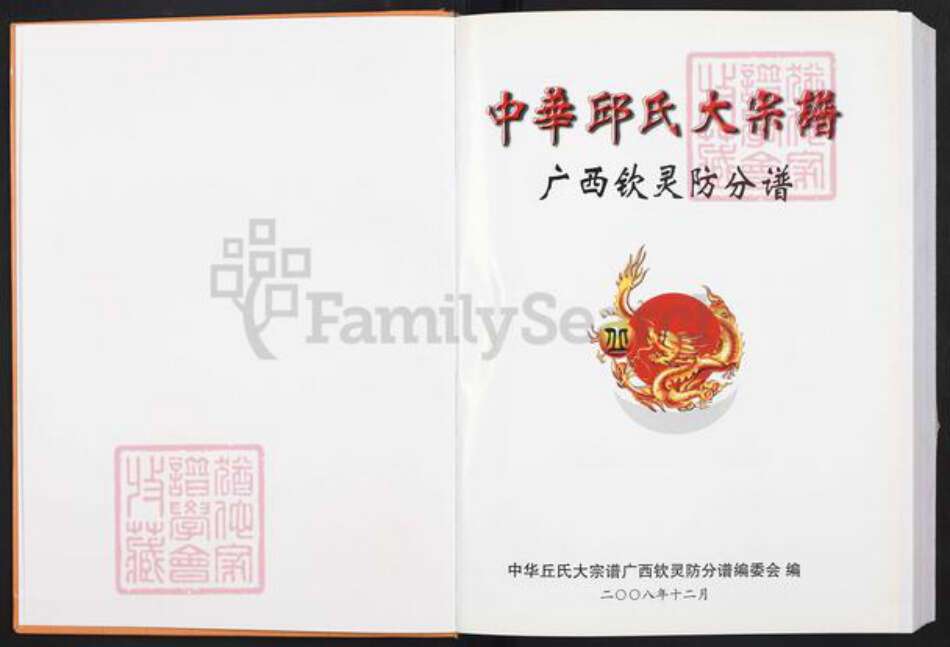 广西壮族自治区丘氏族谱-中华丘氏大宗谱.广西钦灵防分谱.pdf电子版预览图1