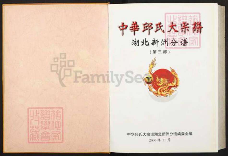 湖北省武汉市新洲区丘氏族谱-中华丘氏大宗谱.湖北新洲分谱.pdf电子版预览图1