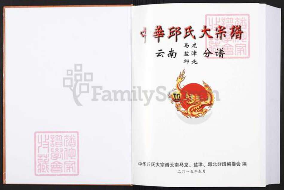 云南省曲靖市马龙区丘氏族谱-中华丘氏大宗谱.云南马龙, 盐津, 邱北分谱.pdf电子版预览图1