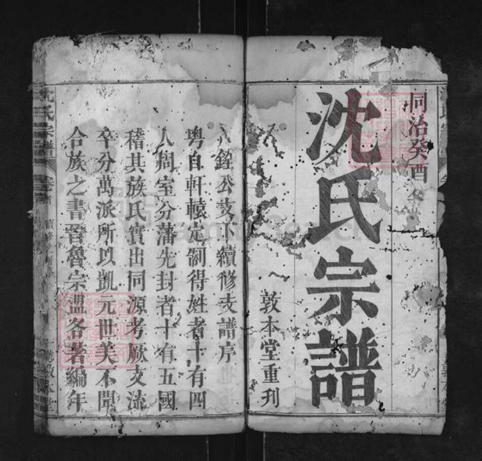 湖北省黄冈市麻城市沈氏敦本堂族谱-沈氏宗谱.pdf电子版预览图1