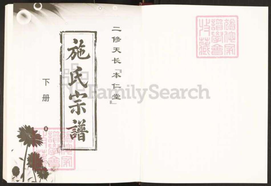 安徽省滁州市天长市施氏族谱-施氏宗谱.二修天长.本仁堂.pdf电子版预览图1