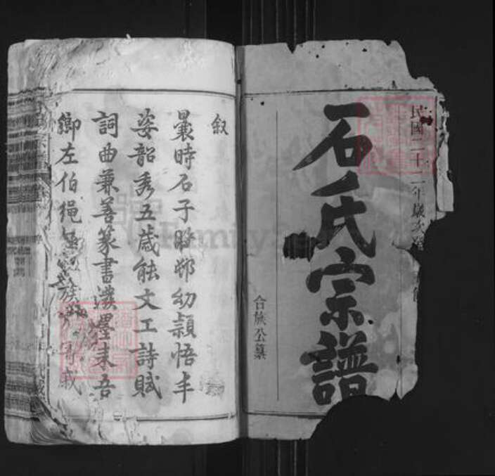 安徽省安庆市太湖县晋熙镇石氏族谱-石氏宗谱.pdf电子版预览图1