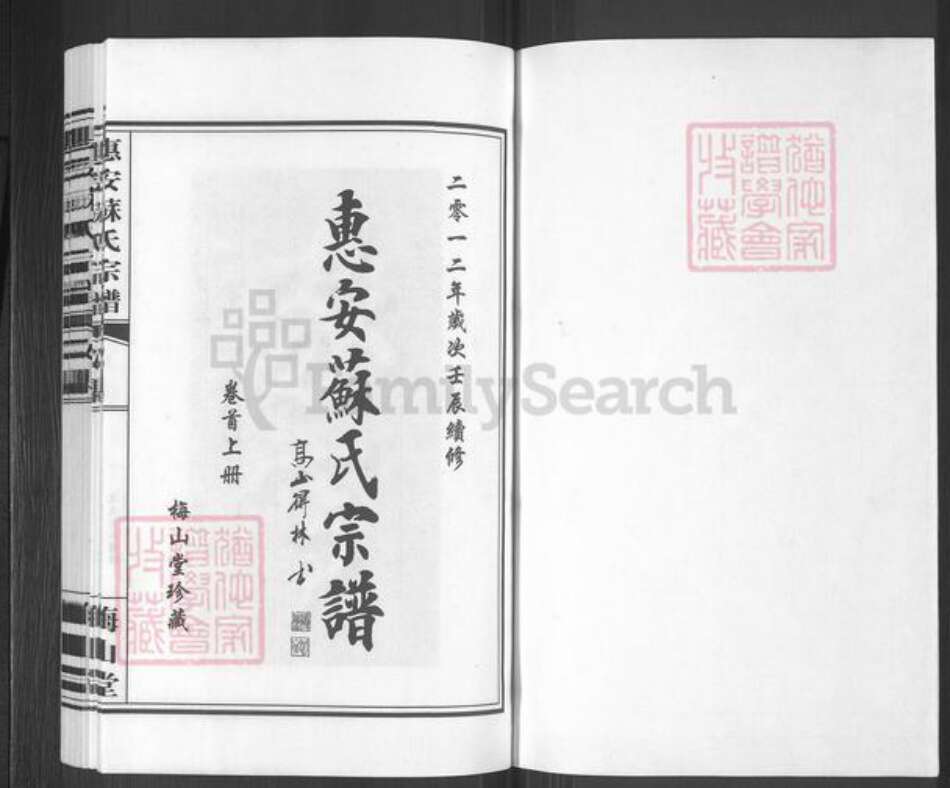 福建省泉州市惠安县张坂镇苏氏梅山堂族谱-惠安苏氏宗谱.pdf电子版预览图1