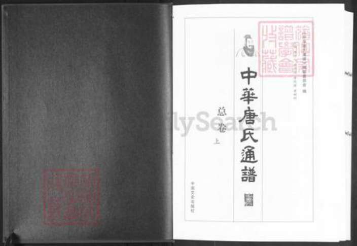 甘肃省白银靖远唐氏族谱-中华唐氏通谱.pdf电子版预览图1